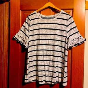 Lane Bryant Short Ruffle Sleeve, Crew Neck